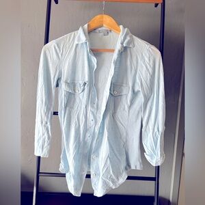 James Perse light blue cotton button up